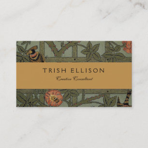 William Morris Trellis Wallpaper Art Business Card