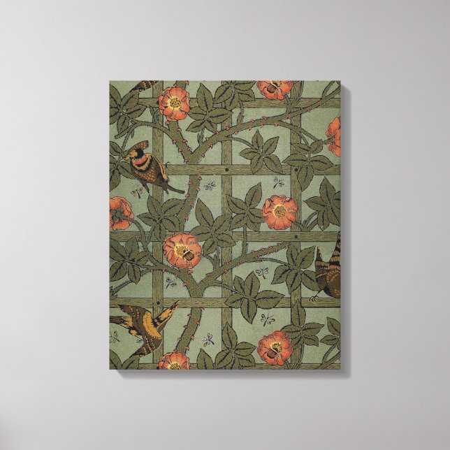 William Morris Trellis Wallpaper Art Canvas Print (Front)