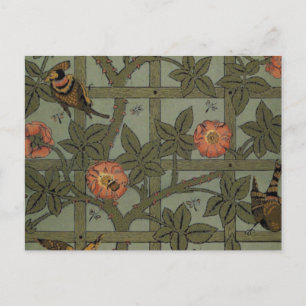 William Morris Trellis Wallpaper Art Postcard