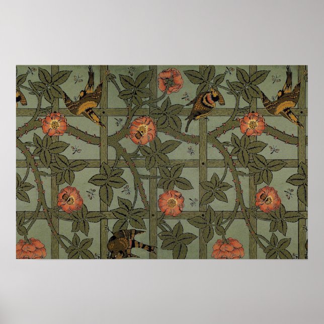 William Morris Trellis Wallpaper Art Poster (Front)