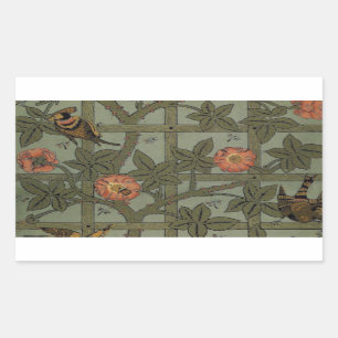 William Morris Trellis Wallpaper Art Rectangular Sticker