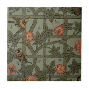 William Morris Trellis Wallpaper Art Tile