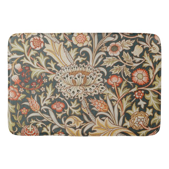William Morris Trent Garden Flower Classic Botanic Bath Mat (Front)