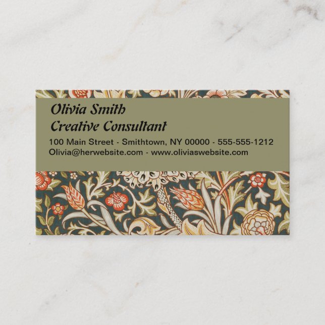 William Morris Trent Garden Flower Classic Botanic Business Card (Front)
