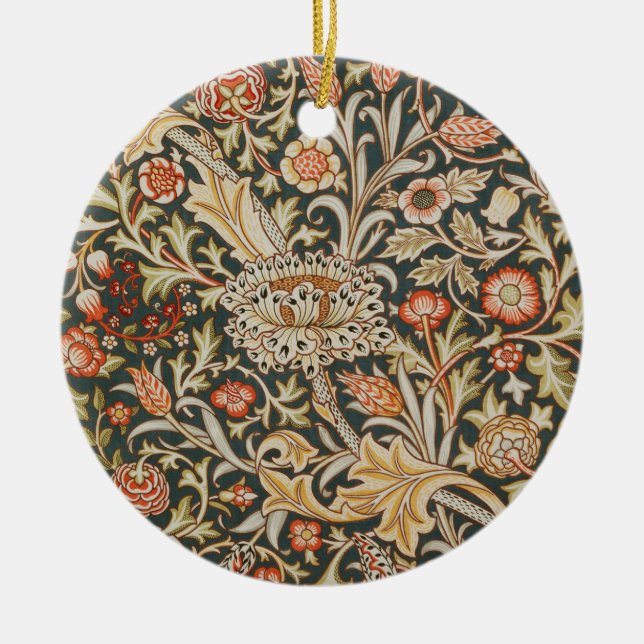 William Morris Trent Garden Flower Classic Botanic Ceramic Tree Decoration (Front)