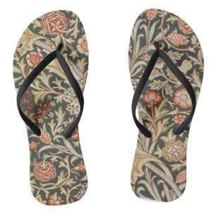 William Morris Trent Garden Flower Classic Botanic Flip Flops