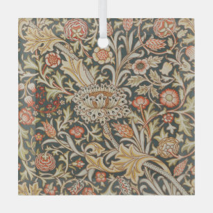 William Morris Trent Garden Flower Classic Botanic Glass Tree Decoration