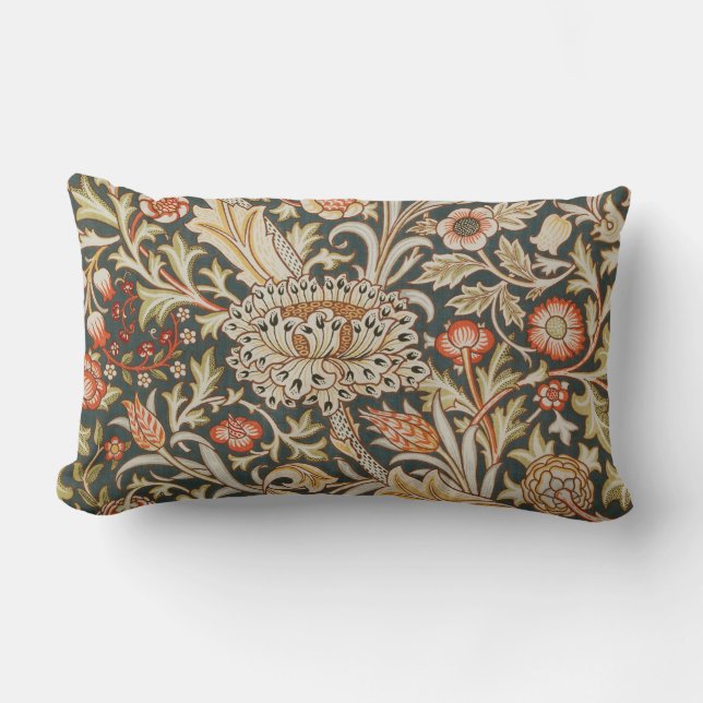 William Morris Trent Garden Flower Classic Botanic Lumbar Cushion (Front)