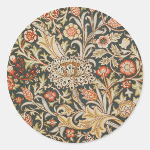 William Morris Trent Garden Flower Classic Botanic Round Sticker