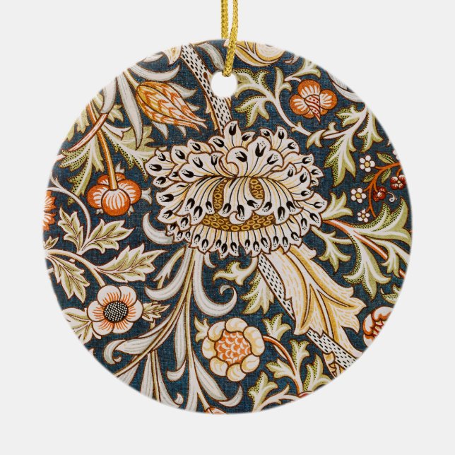 William Morris Trent Garden Flower Pattern Classic Ceramic Tree Decoration (Front)