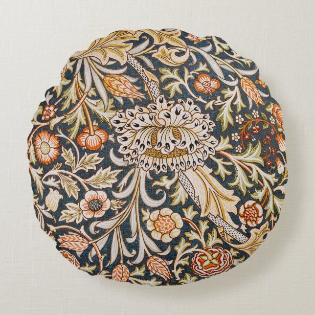 William Morris Trent Garden Flower Pattern Classic Round Cushion (Front)