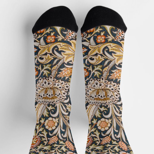 William Morris Trent Garden Flower Pattern Classic Socks (Top)