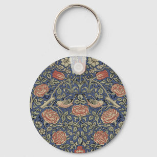 William Morris Tudor Rose Wallpaper Artwork Floral Key Ring