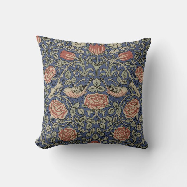 William Morris Tudor Rose Wallpaper Cushion (Front)