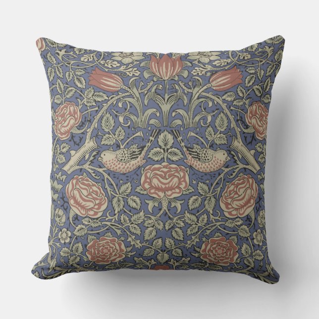 William Morris Tudor Rose Wallpaper Cushion (Front)