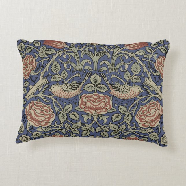 William Morris Tudor Rose Wallpaper Decorative Cushion (Back)