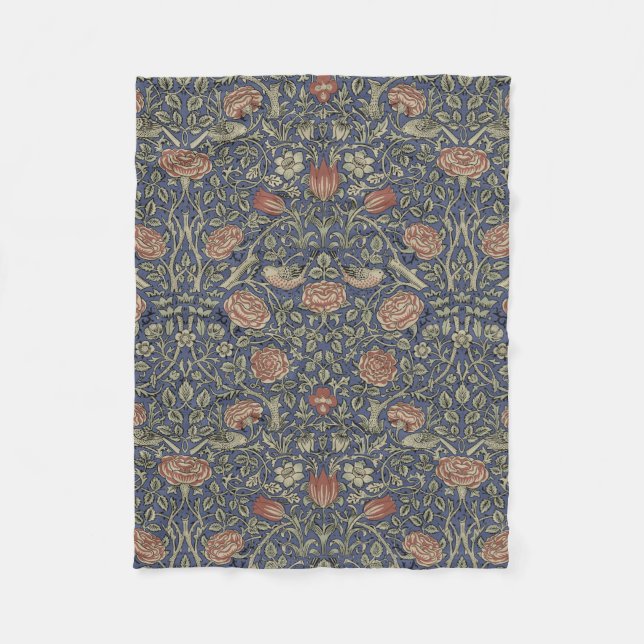 William Morris Tudor Rose Wallpaper Fleece Blanket (Front)