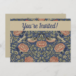 William Morris Tudor Rose Wallpaper Invitation