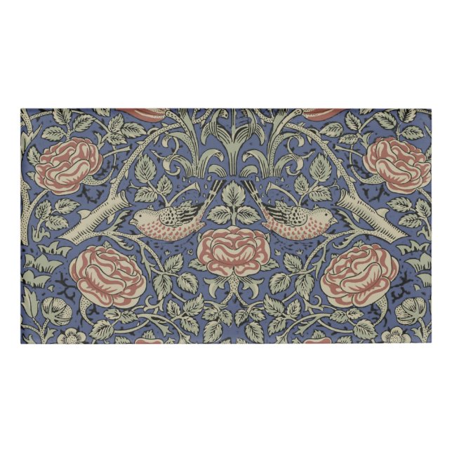 William Morris Tudor Rose Wallpaper Name Tag (Front)