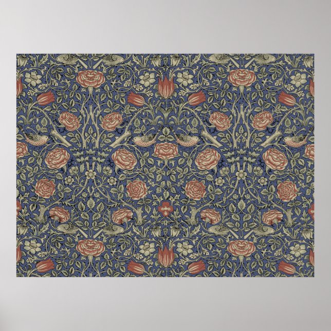 William Morris Tudor Rose Wallpaper Poster (Front)