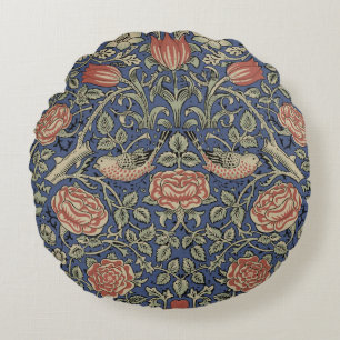 William Morris Tudor Rose Wallpaper Round Cushion