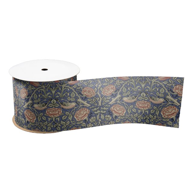 William Morris Tudor Rose Wallpaper Satin Ribbon (Spool)