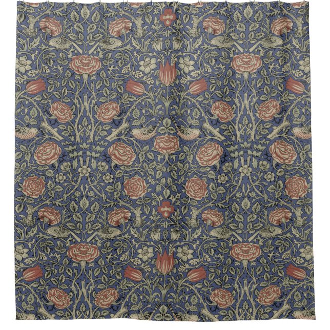 William Morris Tudor Rose Wallpaper Shower Curtain (Front)