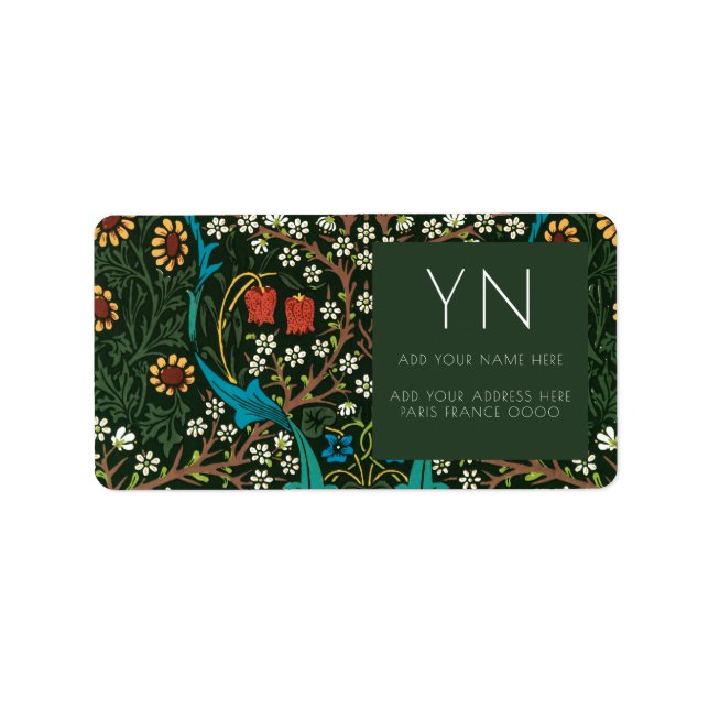 WILLIAM MORRIS TULIP ADDRESS LABEL (Front)