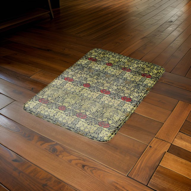 William * Morris  Tulip and Rose Gold Red Bath Mat (Creator Uploaded)