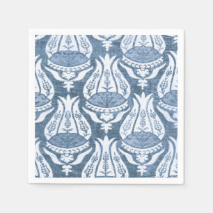 William Morris Tulip and Trellis Blue Floral Art Napkin
