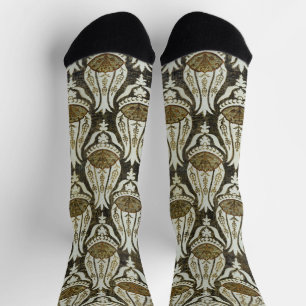 William Morris Tulip and Trellis Blue Floral Art Socks
