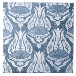 William Morris Tulip and Trellis Blue Floral Art Tile