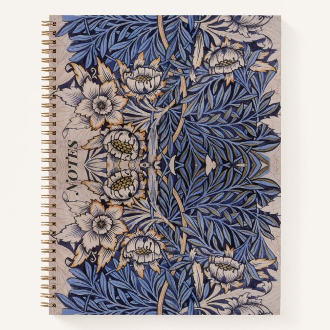 WILLIAM *MORRIS TULIP AND WILLOW BLUE FLOWERS NOTEBOOK (Front)