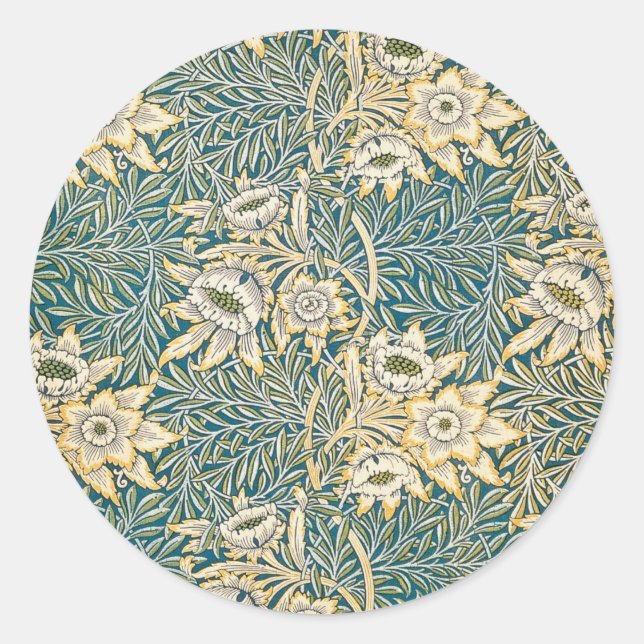 William Morris Tulip and Willow Classic Round Sticker (Front)