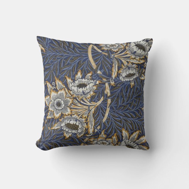 William Morris Tulip and Willow Floral Pattern Cushion (Front)