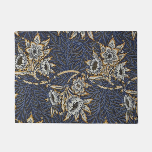 william morris tulip and willow tapestry pattern doormat (Front)