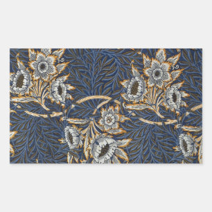 william morris tulip and willow tapestry pattern rectangular sticker