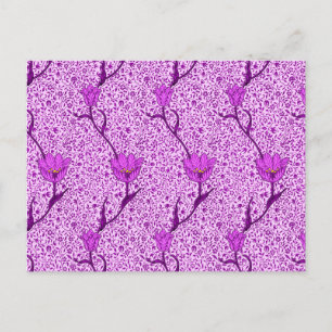 William Morris Tulip Damask, Violet and Orchid Pos Postcard