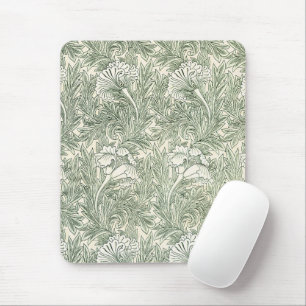 William Morris Tulip Green Floral Art Print Mouse Mat