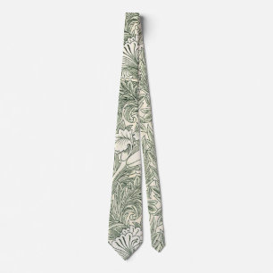 William Morris Tulip Green Floral Art Print Tie