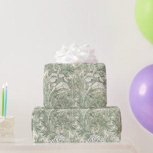 William Morris Tulip Green Floral Art Print Wrapping Paper