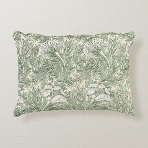 William Morris Tulip Wallpaper Classic Green Decorative Cushion