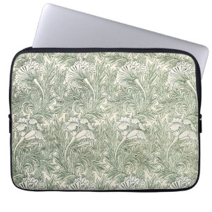 William Morris Tulip Wallpaper Classic Green Laptop Sleeve