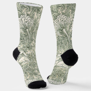 William Morris Tulip Wallpaper Classic Green Socks