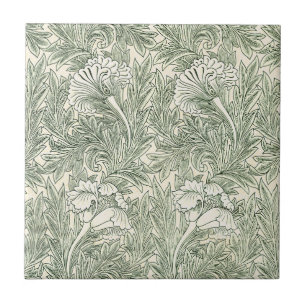 William Morris Tulip Wallpaper Classic Green Tile