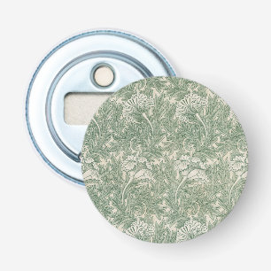 William Morris tulip wallpaper textile green Bottle Opener
