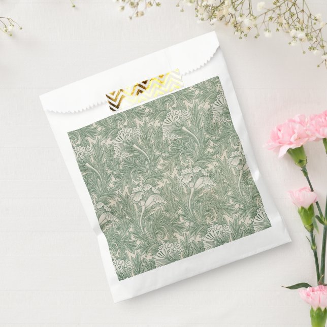 William Morris tulip wallpaper textile green Favour Bags (Sealed)
