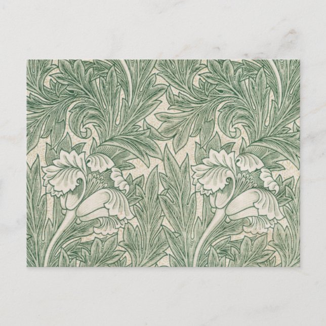 William Morris tulip wallpaper textile green Postcard (Front)