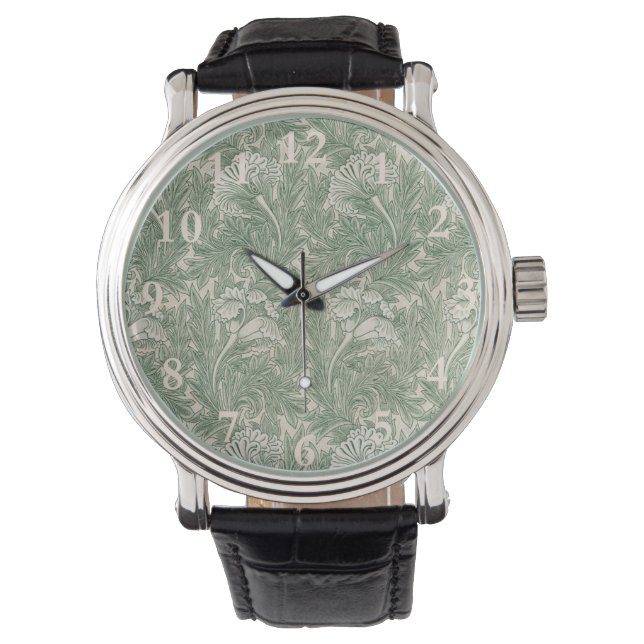 William Morris tulip wallpaper textile green Watch (Front)
