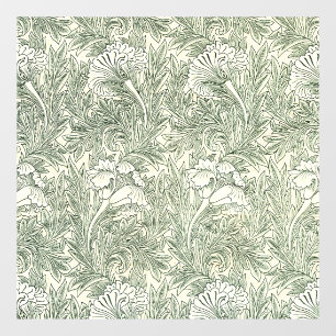 William Morris tulip wallpaper textile green Window Cling